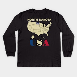 North Dakota Kids Long Sleeve T-Shirt